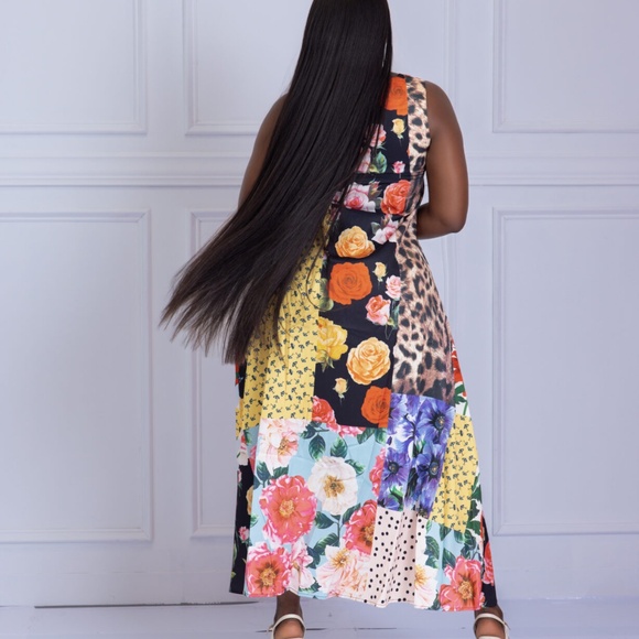 Adriana Multicolor Sleeveless Patchwork Dress - Picture 3 of 4